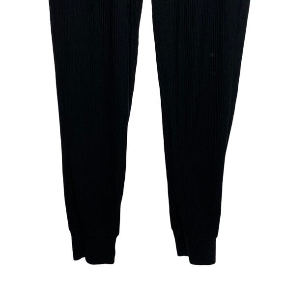 Zyia Active Womens Large Black Ribbed Joggers Pants Knit Drawstring - Picture 4 of 9